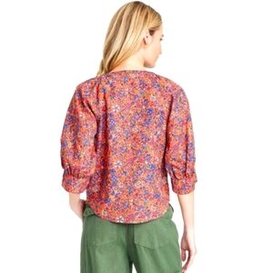 Women's Long Sleeve Pullover Blouse -Universal Thread™ Red Floral